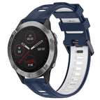 For Garmin Fenix 6 Solar / Midnight Blue+White