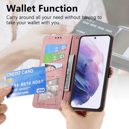 Geometric Zipper Wallet Side Buckle Leather Phone Case, For Samsung Galaxy S20+, For Samsung Galaxy A31, For Samsung Galaxy A11, For Samsung Galaxy S20