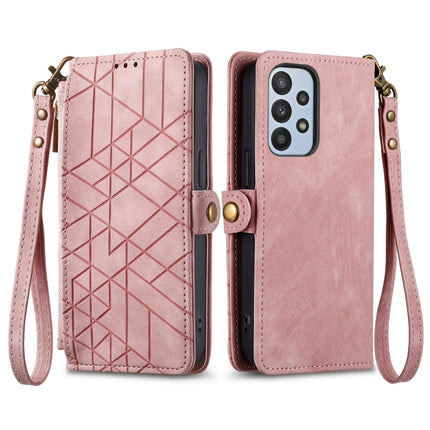 Geometric Zipper Wallet Side Buckle Leather Phone Case, For Samsung Galaxy A23 5G, For Samsung Galaxy A14 4G, For Samsung Galaxy A24 5G, For Samsung Galaxy A34 5G