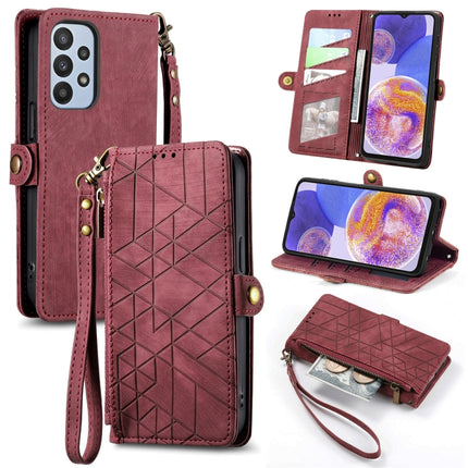 Geometric Zipper Wallet Side Buckle Leather Phone Case, For Samsung Galaxy A23 5G, For Samsung Galaxy A14 4G, For Samsung Galaxy A24 5G, For Samsung Galaxy A34 5G