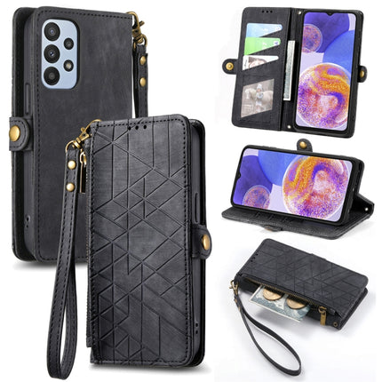 Geometric Zipper Wallet Side Buckle Leather Phone Case, For Samsung Galaxy A23 5G, For Samsung Galaxy A14 4G, For Samsung Galaxy A24 5G, For Samsung Galaxy A34 5G