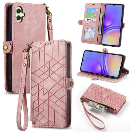 Geometric Zipper Wallet Side Buckle Leather Phone Case, For Samsung Galaxy S24 Ultra 5G, For Samsung Galaxy S24+ 5G, For Samsung Galaxy S24 5G, For Samsung Galaxy A05