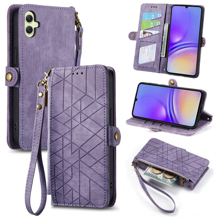 Geometric Zipper Wallet Side Buckle Leather Phone Case, For Samsung Galaxy S24 Ultra 5G, For Samsung Galaxy S24+ 5G, For Samsung Galaxy S24 5G, For Samsung Galaxy A05
