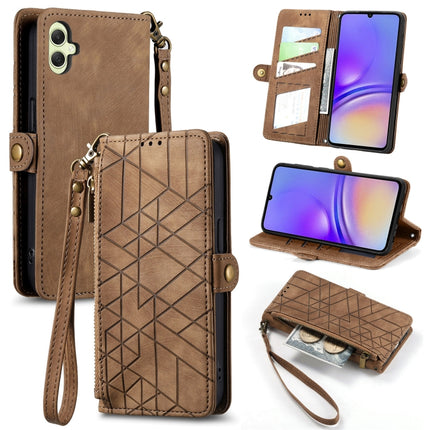 Geometric Zipper Wallet Side Buckle Leather Phone Case, For Samsung Galaxy S24 Ultra 5G, For Samsung Galaxy S24+ 5G, For Samsung Galaxy S24 5G, For Samsung Galaxy A05