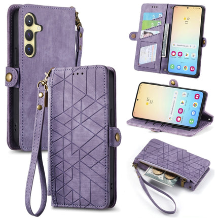 Geometric Zipper Wallet Side Buckle Leather Phone Case, For Samsung Galaxy S24 Ultra 5G, For Samsung Galaxy S24+ 5G, For Samsung Galaxy S24 5G, For Samsung Galaxy A05