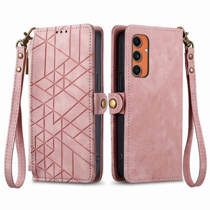 Geometric Zipper Wallet Side Buckle Leather Phone Case, For Samsung Galaxy S25 Ultra 5G, For Samsung Galaxy C55, For Samsung Galaxy M55, For Samsung Galaxy A55 5G