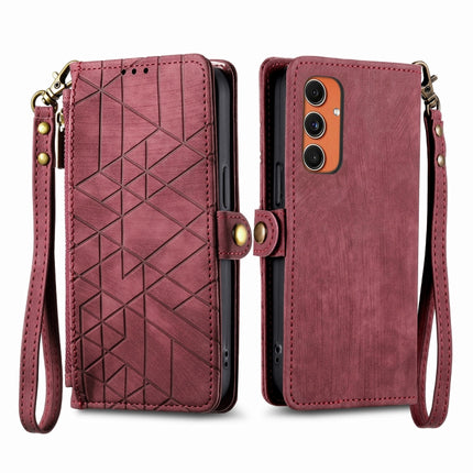 Geometric Zipper Wallet Side Buckle Leather Phone Case, For Samsung Galaxy S25 Ultra 5G, For Samsung Galaxy C55, For Samsung Galaxy M55, For Samsung Galaxy A55 5G