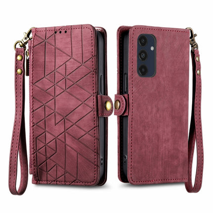 Geometric Zipper Wallet Side Buckle Leather Phone Case, For Samsung Galaxy S25 Ultra 5G, For Samsung Galaxy C55, For Samsung Galaxy M55, For Samsung Galaxy A55 5G