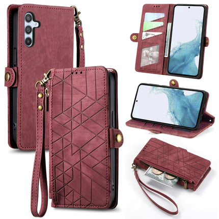 Geometric Zipper Wallet Side Buckle Leather Phone Case, For Samsung Galaxy A56 5G, For Samsung Galaxy A36 5G, For Samsung Galaxy S25 5G, For Samsung Galaxy S25+ 5G