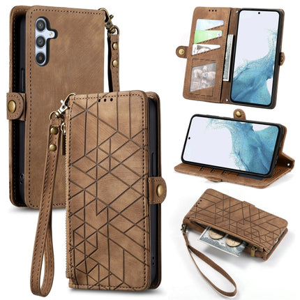Geometric Zipper Wallet Side Buckle Leather Phone Case, For Samsung Galaxy A56 5G, For Samsung Galaxy A36 5G, For Samsung Galaxy S25 5G, For Samsung Galaxy S25+ 5G