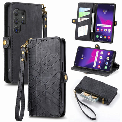 Geometric Zipper Wallet Side Buckle Leather Phone Case, For Samsung Galaxy S25 Ultra 5G, For Samsung Galaxy C55, For Samsung Galaxy M55, For Samsung Galaxy A55 5G