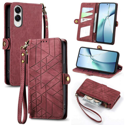 Geometric Zipper Wallet Side Buckle Leather Phone Case, For Samsung Galaxy S26 Edge 5G, For Samsung Galaxy A57 5G, For Samsung Galaxy A37 5G, For Samsung Galaxy S25 Edge 5G