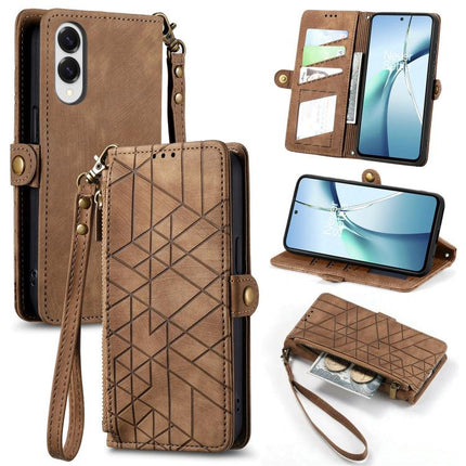 Geometric Zipper Wallet Side Buckle Leather Phone Case, For Samsung Galaxy S26 Edge 5G, For Samsung Galaxy A57 5G, For Samsung Galaxy A37 5G, For Samsung Galaxy S25 Edge 5G