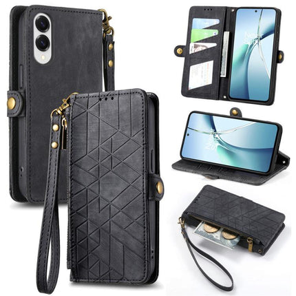 Geometric Zipper Wallet Side Buckle Leather Phone Case, For Samsung Galaxy S26 Edge 5G, For Samsung Galaxy A57 5G, For Samsung Galaxy A37 5G, For Samsung Galaxy S25 Edge 5G