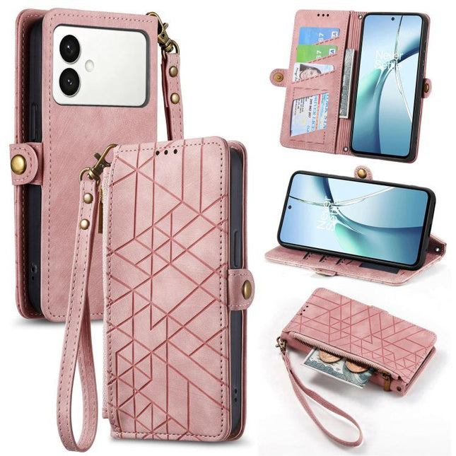 Geometric Zipper Wallet Side Buckle Leather Phone Case, For Samsung Galaxy S26 Edge 5G, For Samsung Galaxy A57 5G, For Samsung Galaxy A37 5G, For Samsung Galaxy S25 Edge 5G