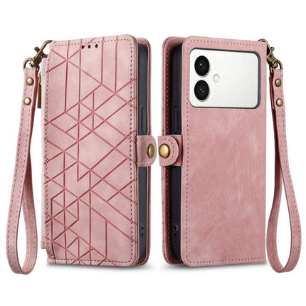 Geometric Zipper Wallet Side Buckle Leather Phone Case, For Samsung Galaxy S26 Edge 5G, For Samsung Galaxy A57 5G, For Samsung Galaxy A37 5G, For Samsung Galaxy S25 Edge 5G