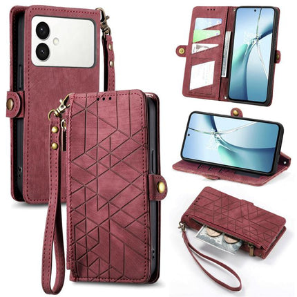 Geometric Zipper Wallet Side Buckle Leather Phone Case, For Samsung Galaxy S26 Edge 5G, For Samsung Galaxy A57 5G, For Samsung Galaxy A37 5G, For Samsung Galaxy S25 Edge 5G