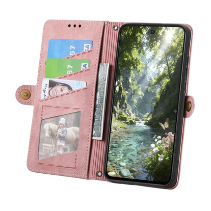 Geometric Zipper Wallet Side Buckle Leather Phone Case, For Samsung Galaxy A56 5G, For Samsung Galaxy A36 5G, For Samsung Galaxy S25 5G, For Samsung Galaxy S25+ 5G