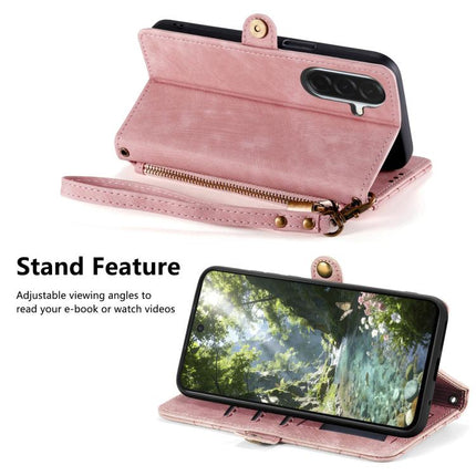 Geometric Zipper Wallet Side Buckle Leather Phone Case, For Samsung Galaxy A56 5G, For Samsung Galaxy A36 5G, For Samsung Galaxy S25 5G, For Samsung Galaxy S25+ 5G