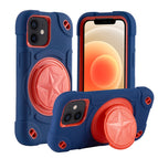 For iPhone 12 / Marineblau+Rot