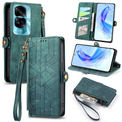 Geometric Zipper Wallet Side Buckle Leather Phone Case, For Honor Play 50 Plus, For Honor 90 Lite / X50i, For Honor 90 Pro, For Honor 90