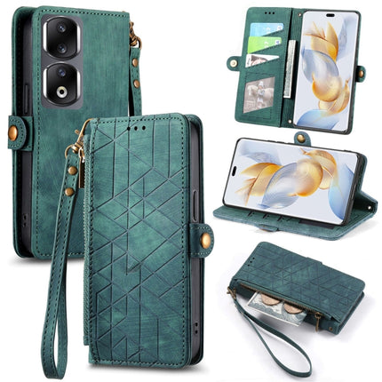 Geometric Zipper Wallet Side Buckle Leather Phone Case, For Honor Play 50 Plus, For Honor 90 Lite / X50i, For Honor 90 Pro, For Honor 90