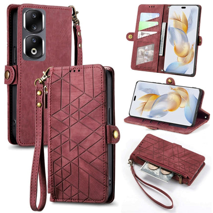 Geometric Zipper Wallet Side Buckle Leather Phone Case, For Honor Play 50 Plus, For Honor 90 Lite / X50i, For Honor 90 Pro, For Honor 90