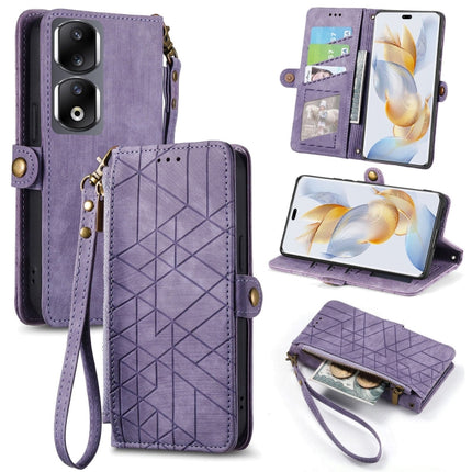Geometric Zipper Wallet Side Buckle Leather Phone Case, For Honor Play 50 Plus, For Honor 90 Lite / X50i, For Honor 90 Pro, For Honor 90