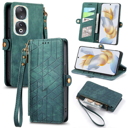 Geometric Zipper Wallet Side Buckle Leather Phone Case, For Honor Play 50 Plus, For Honor 90 Lite / X50i, For Honor 90 Pro, For Honor 90
