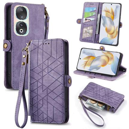 Geometric Zipper Wallet Side Buckle Leather Phone Case, For Honor Play 50 Plus, For Honor 90 Lite / X50i, For Honor 90 Pro, For Honor 90