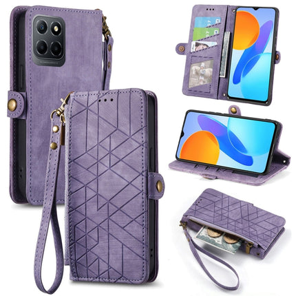 Geometric Zipper Wallet Side Buckle Leather Phone Case, For Honor X40 GT, For Honor X8 5G, For Honor X40i, For Honor 70 Pro