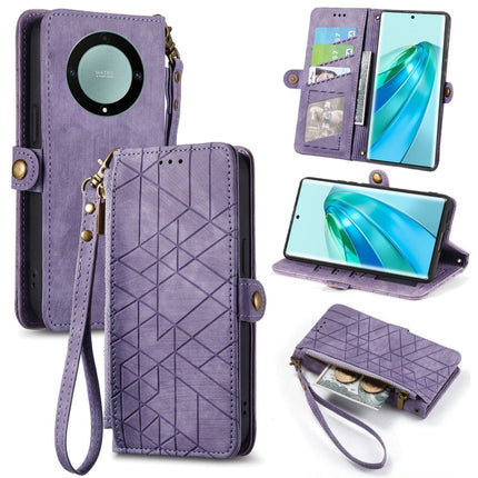Geometric Zipper Wallet Side Buckle Leather Phone Case, For Honor Magic5 Pro, For Honor Magic5, For Honor X8A, For Honor X9A