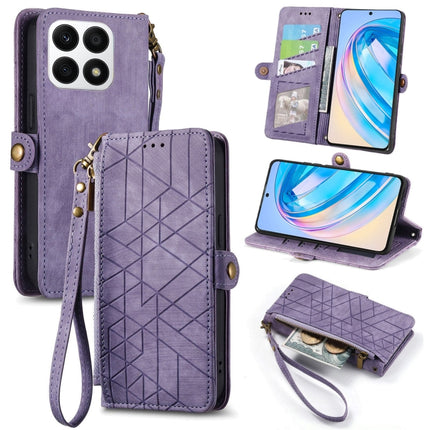 Geometric Zipper Wallet Side Buckle Leather Phone Case, For Honor Magic5 Pro, For Honor Magic5, For Honor X8A, For Honor X9A