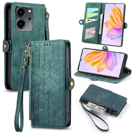 Geometric Zipper Wallet Side Buckle Leather Phone Case, For Honor X7A, For Honor 80 SE, For Honor 80, For Honor 80 Pro