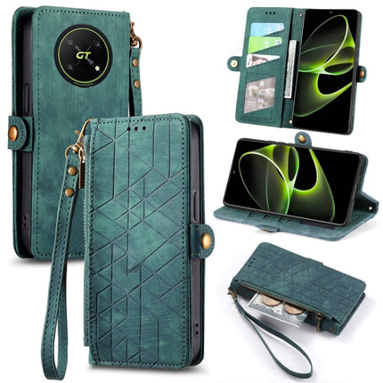 Geometric Zipper Wallet Side Buckle Leather Phone Case, For Honor X40 GT, For Honor X8 5G, For Honor X40i, For Honor 70 Pro