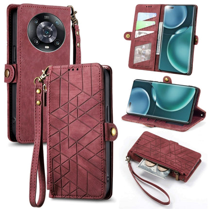 Geometric Zipper Wallet Side Buckle Leather Phone Case, For Honor Magic4 Pro, For Honor Magic4, For Honor X30, For Honor 60 Pro