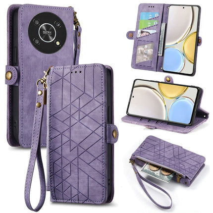 Geometric Zipper Wallet Side Buckle Leather Phone Case, For Honor 70, For Honor Play 6T, For Honor Play 6T Pro, For Honor Magic4 Lite