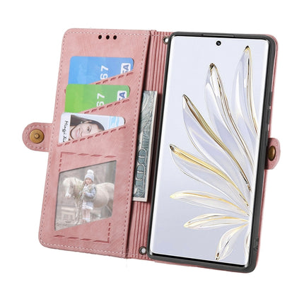 Geometric Zipper Wallet Side Buckle Leather Phone Case, For Honor 60, For Honor 50 Pro, For Honor 50, For Honor 50 SE
