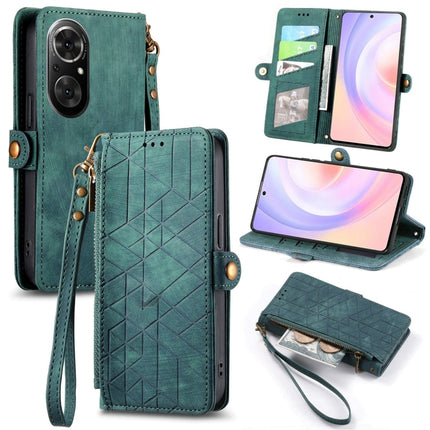 Geometric Zipper Wallet Side Buckle Leather Phone Case, For Honor 60, For Honor 50 Pro, For Honor 50, For Honor 50 SE