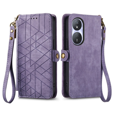 Geometric Zipper Wallet Side Buckle Leather Phone Case, For Honor Play 50 Plus, For Honor 90 Lite / X50i, For Honor 90 Pro, For Honor 90