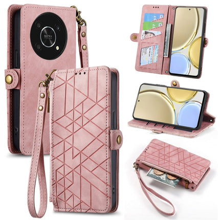 Geometric Zipper Wallet Side Buckle Leather Phone Case, For Honor Magic4 Pro, For Honor Magic4, For Honor X30, For Honor 60 Pro