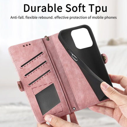 Geometric Zipper Wallet Side Buckle Leather Phone Case, For Honor 600 Smart 5G, For Honor 400 Lite Global, For Honor 200 Smart, For Honor 200 Lite Global