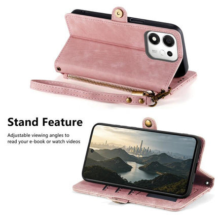 Geometric Zipper Wallet Side Buckle Leather Phone Case, For Honor 600 Smart 5G, For Honor 400 Lite Global, For Honor 200 Smart, For Honor 200 Lite Global