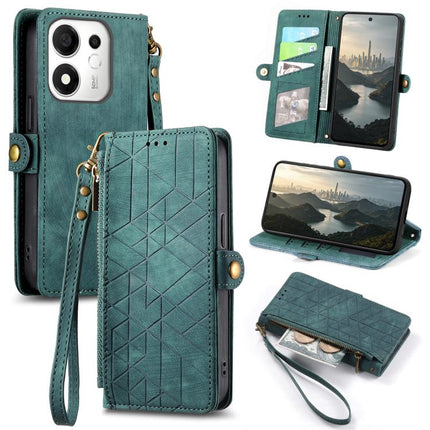 Geometric Zipper Wallet Side Buckle Leather Phone Case, For Honor 600 Smart 5G, For Honor 400 Lite Global, For Honor 200 Smart, For Honor 200 Lite Global