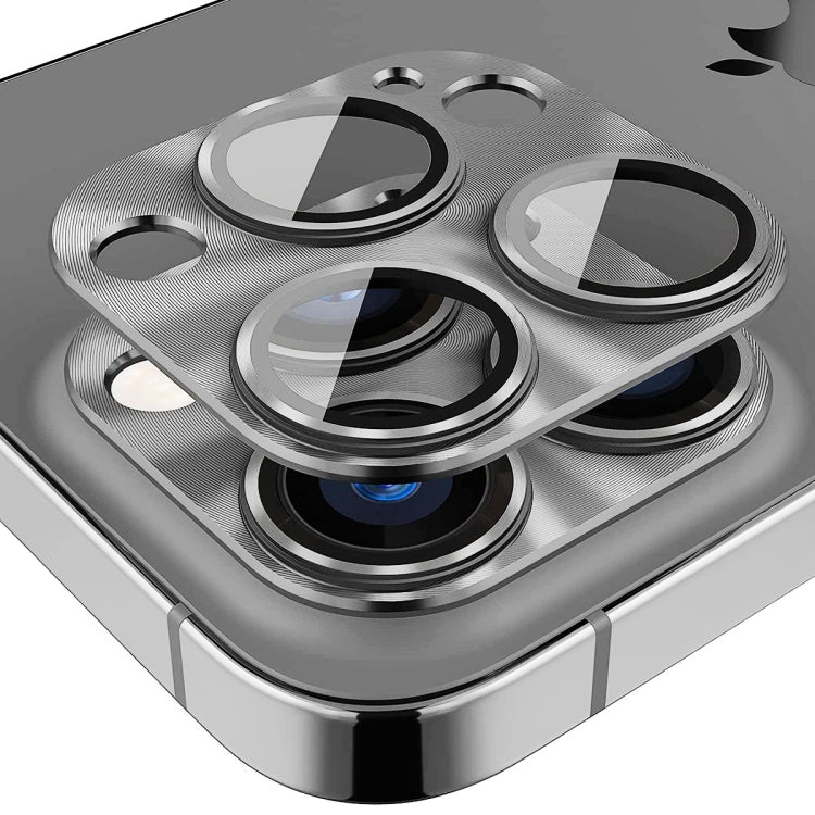 ENKAY Aluminium Alloy Tempered Glass Lens Cover Film, For iPhone 15 Pro / 15 Pro Max