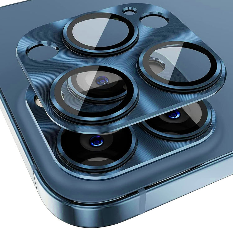 ENKAY Aluminium Alloy Tempered Glass Lens Cover Film, For iPhone 15 Pro / 15 Pro Max