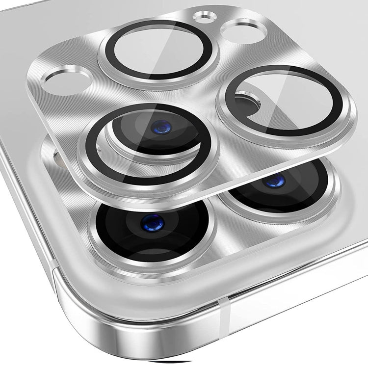 ENKAY Aluminium Alloy Tempered Glass Lens Cover Film, For iPhone 15 Pro / 15 Pro Max