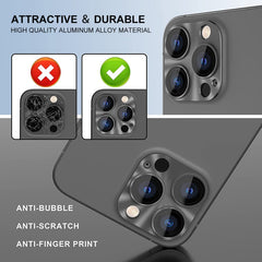 ENKAY Aluminium Alloy Tempered Glass Lens Cover Film, For iPhone 15 Pro / 15 Pro Max