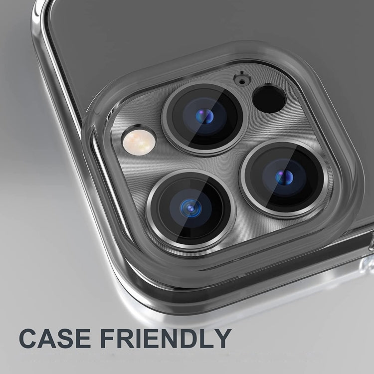 ENKAY Aluminium Alloy Tempered Glass Lens Cover Film, For iPhone 15 Pro / 15 Pro Max