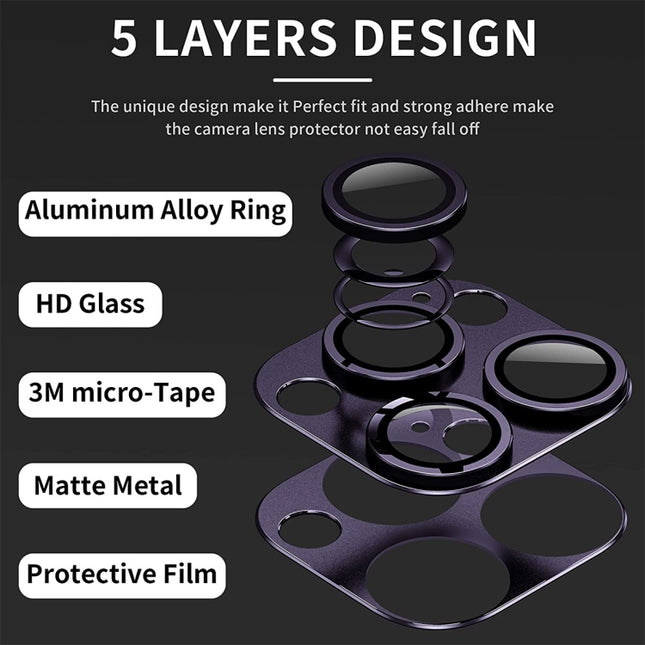 ENKAY Anti-reflection Camera Lens Aluminium Alloy Tempered Glass Film, For iPhone 15 Pro / 15 Pro Max
